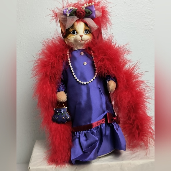 Artisan Flair,Inc Heather Flykes Molly Catnip Red Hat Cat Doll Porcelain… - Picture 6 of 16